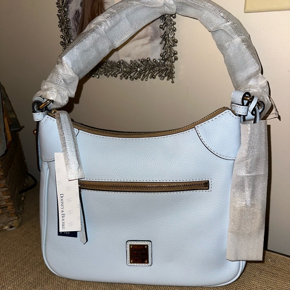Dooney & Bourke Light Blue Leather Shoulder Bag